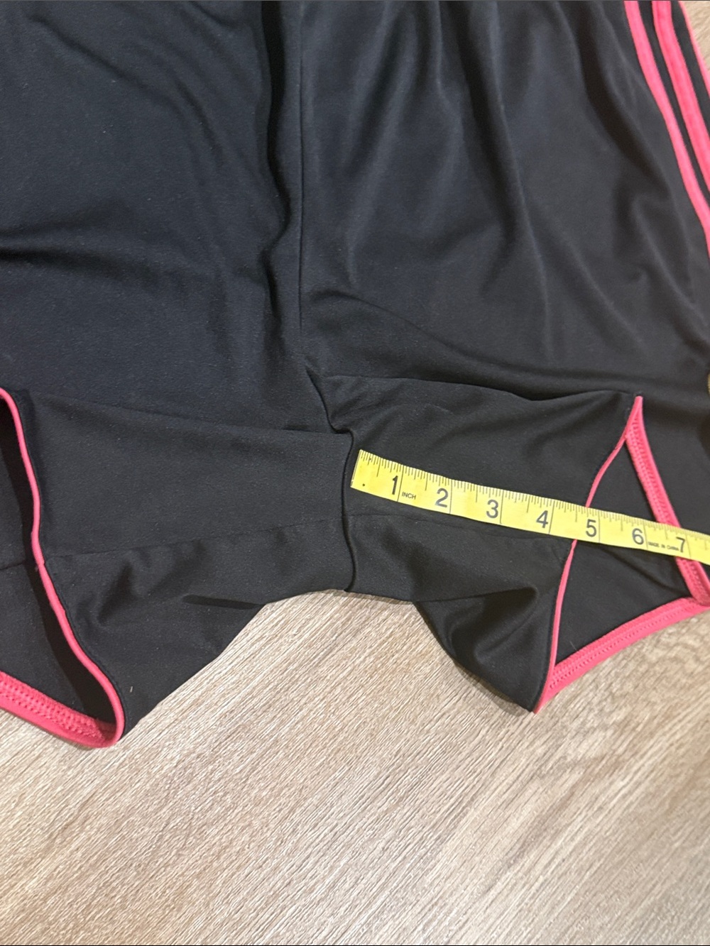 adidas Black Shorts with Pink Side Stripes - Picture 5 of 10